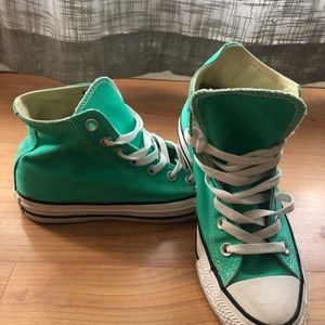 Teal high top converse